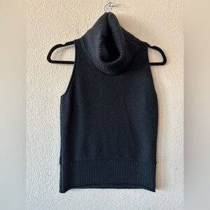 Kenneth Cole Black Sleeveless Turtleneck 100% Merino Wool Size M